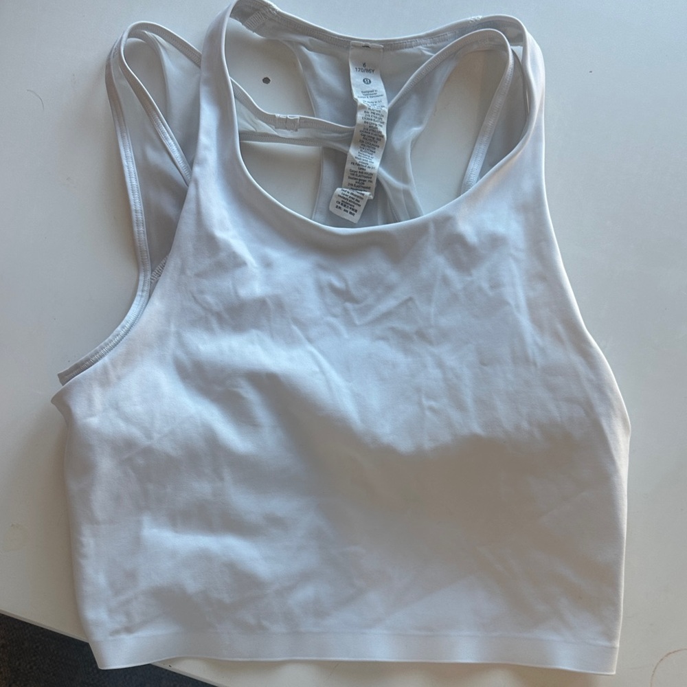 Lululemon Athletica white Racerback Sports Bra size 6 active running supportive‎